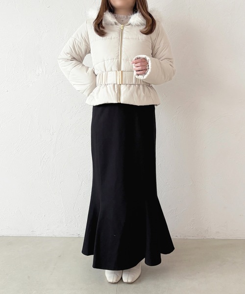 apres jour(アプレジュール)の「ベルト付きフェイクダウンジャケット(ダウンジャケット/コート・レディース・オフホワイト/ブラック・フリー/X-LARGE)」の14枚目の写真