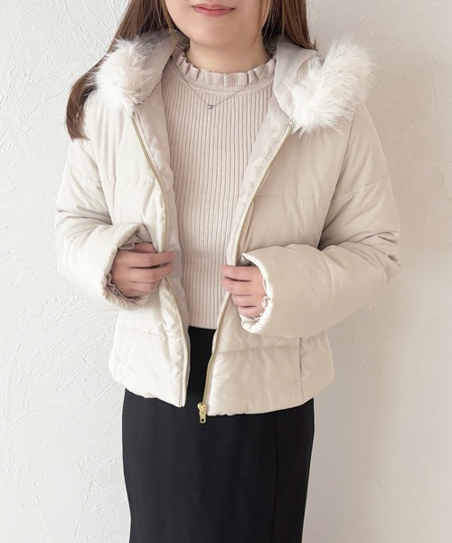 apres jour(アプレジュール)の「ベルト付きフェイクダウンジャケット(ダウンジャケット/コート・レディース・オフホワイト/ブラック・フリー/X-LARGE)」の9枚目の写真