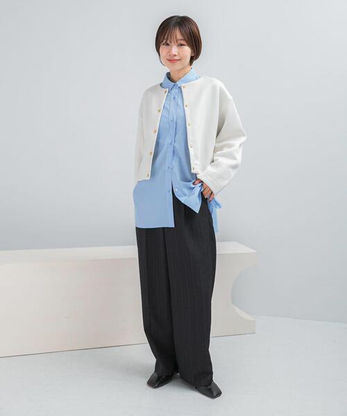 URBAN RESEARCH ROSSO WOMEN（アーバンリサーチ　ロッソ）の「ブライトダンボール釦デザインプルオーバー（その他トップス・レディース・ブラック/ブルー系その他/ベージュ系その他・FREE）」の7枚目の写真