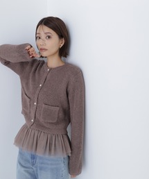 NATURAL BEAUTY BASIC | ◇チュールペプラムニットアンサンブル(カーディガン/ボレロ)