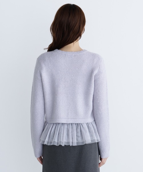 NATURAL BEAUTY BASIC（ナチュラルビューティーベーシック）の「◇チュールペプラムニットアンサンブル（カーディガン/ボレロ・レディース・ラベンダー/ブラウン/チャコールグレー・FREE）」の20枚目の写真