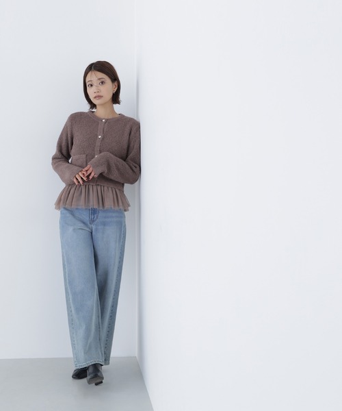 セール】◇チュールペプラムニットアンサンブル（カーディガン/ボレロ