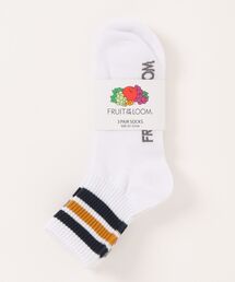 FRUIT OF THE LOOM（フルーツオブザルーム）の「【FRUIT OF THE LOOM/フルーツオブザルーム】3パッククオーターソックス くるぶし丈ショートソックス 定番ラインソックス（ソックス/靴下）」