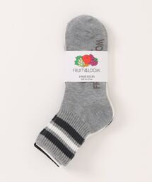 FRUIT OF THE LOOM（フルーツオブザルーム）の「【FRUIT OF THE LOOM/フルーツオブザルーム】3パッククオーターソックス くるぶし丈ショートソックス 定番ラインソックス（ソックス/靴下）」