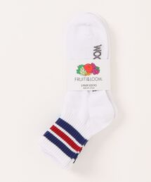 FRUIT OF THE LOOM（フルーツオブザルーム）の「【FRUIT OF THE LOOM/フルーツオブザルーム】3パッククオーターソックス くるぶし丈ショートソックス 定番ラインソックス（ソックス/靴下）」
