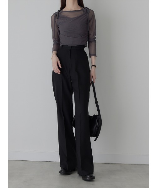 amel（エイメル）の「チュールレイヤードリボントップス /チャコール（Tシャツ/カットソー・レディース・チャコールグレー・FREE）」の12枚目の写真