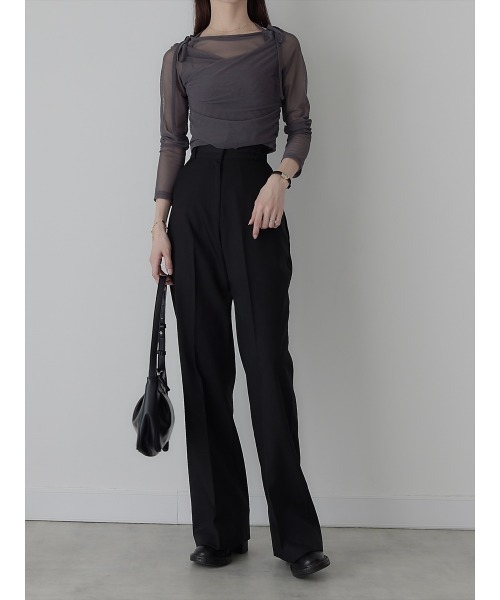 amel（エイメル）の「チュールレイヤードリボントップス /チャコール（Tシャツ/カットソー・レディース・チャコールグレー・FREE）」の13枚目の写真