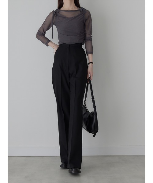 amel（エイメル）の「チュールレイヤードリボントップス /チャコール（Tシャツ/カットソー・レディース・チャコールグレー・FREE）」の14枚目の写真