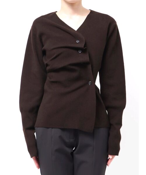 ドレープシェイプカーディガンニット（ニット/セーター）｜ELENDEEK