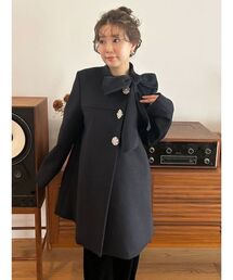 ビジュー装飾 アシンメトリックジャケット ブラック ビジュー装飾 アシンメトリックジャケット ブラック