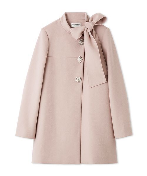 【限定値下げ！】L.B CANDY STOCK Aラインビジューリボンコート WEB限定カラー】[L.B CANDY STOCK]Aラインビジューリボンコート(コート