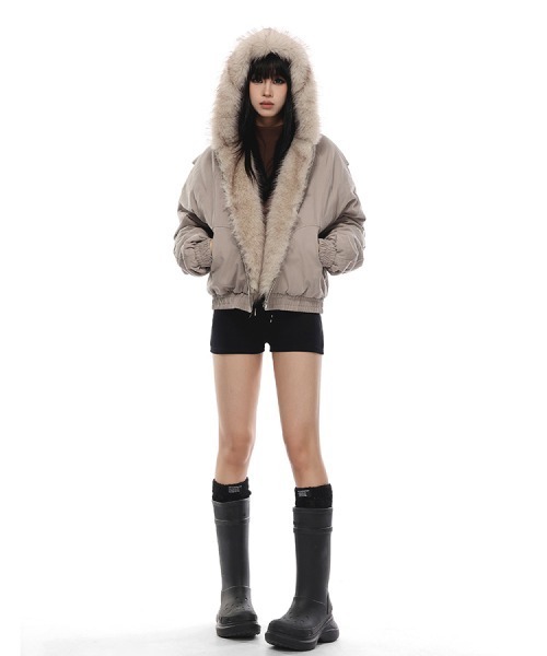 mushwear（マッシュウェア）の「フェイクファーフードジップブルゾン（ブルゾン・メンズ・グレー/ブラック・X-LARGE/LARGE/MEDIUM/SMALL）」の6枚目の写真