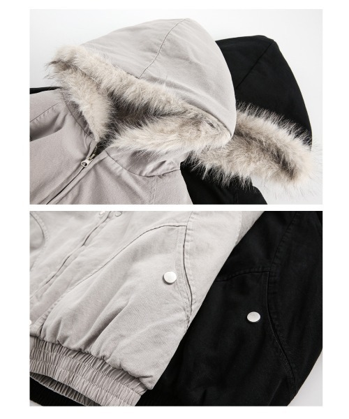 mushwear（マッシュウェア）の「フェイクファーフードジップブルゾン（ブルゾン・メンズ・グレー/ブラック・X-LARGE/LARGE/MEDIUM/SMALL）」の7枚目の写真