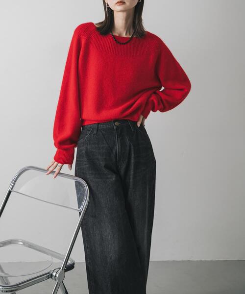 ボートネックヘアリーニット（ニット/セーター）｜SENSE OF PLACE by