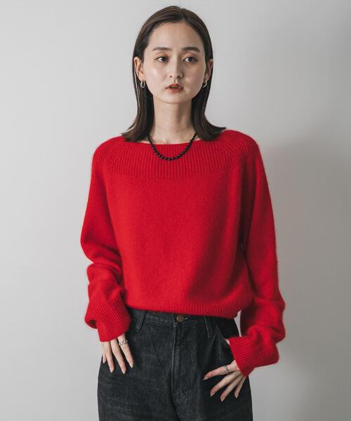 ボートネックヘアリーニット（ニット/セーター）｜SENSE OF PLACE by