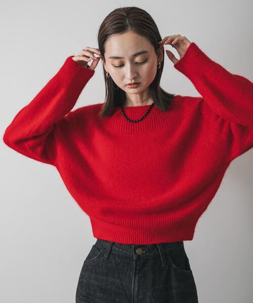 レディース ニット 赤 ウールミックスリブカフスニット - FENNEL - FENNEL｜YAMADAYA STORE