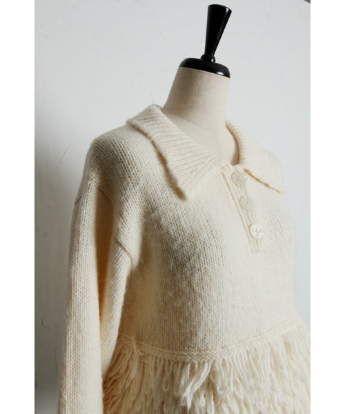 ARVELLIA（アルベリア）の「TEXTURED PEPLUM KNIT（ニット/セーター・レディース・サックスブルー/ブラック/アイボリー・M）」の14枚目の写真