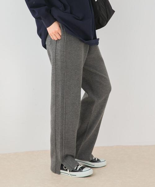F by ROSSO(エフバイロッソ)の「F by ROSSO ウォッシャブル抗ピルニットパンツ(その他パンツ・レディース・ライトベージュ/チャコールグレー・FREE)」の2枚目の写真