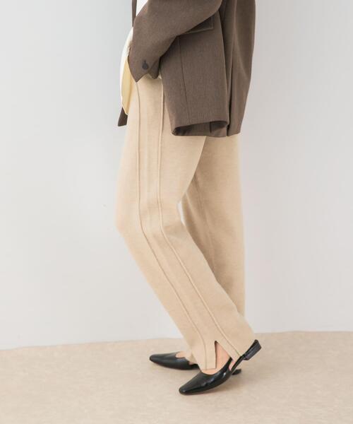 F by ROSSO(エフバイロッソ)の「F by ROSSO ウォッシャブル抗ピルニットパンツ(その他パンツ・レディース・ライトベージュ/チャコールグレー・FREE)」の3枚目の写真