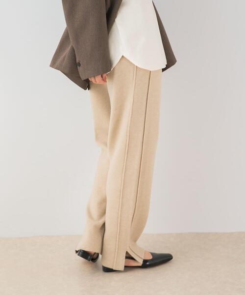 F by ROSSO(エフバイロッソ)の「F by ROSSO ウォッシャブル抗ピルニットパンツ(その他パンツ・レディース・ライトベージュ/チャコールグレー・FREE)」の4枚目の写真