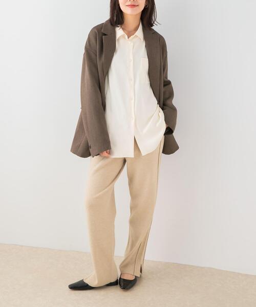 F by ROSSO(エフバイロッソ)の「F by ROSSO ウォッシャブル抗ピルニットパンツ(その他パンツ・レディース・ライトベージュ/チャコールグレー・FREE)」の5枚目の写真