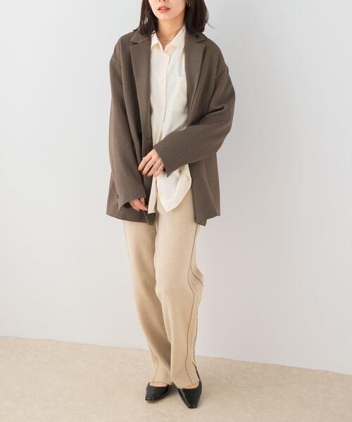 F by ROSSO(エフバイロッソ)の「F by ROSSO ウォッシャブル抗ピルニットパンツ(その他パンツ・レディース・ライトベージュ/チャコールグレー・FREE)」の6枚目の写真