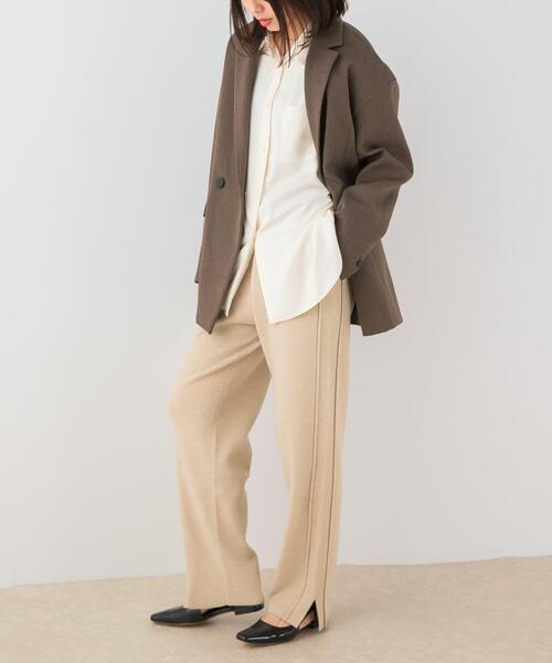 F by ROSSO(エフバイロッソ)の「F by ROSSO ウォッシャブル抗ピルニットパンツ(その他パンツ・レディース・ライトベージュ/チャコールグレー・FREE)」の7枚目の写真