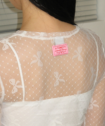 RIBBON LACE LAYERED LONG SLEEVE IVORY