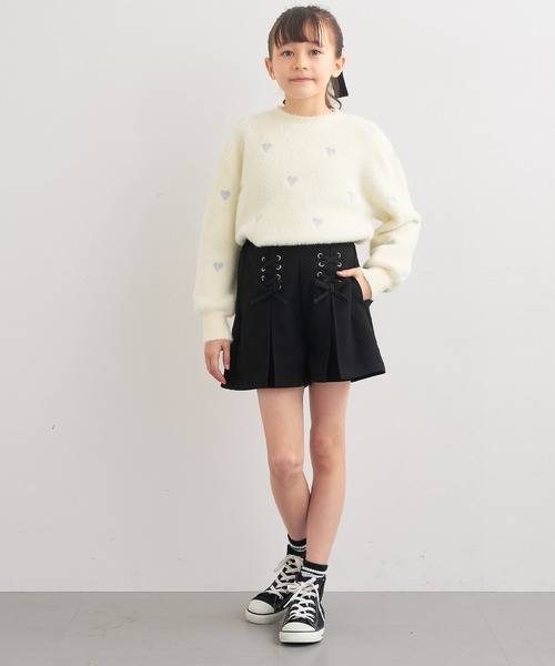 coca（coca）（コカ）の「キッズ　ラメハートニットプルオーバー（ニット/セーター・キッズ・ライトブルー/アイボリー・150/140/130/120）」の9枚目の写真