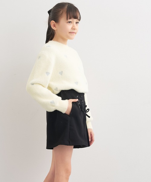 coca（coca）（コカ）の「キッズ　ラメハートニットプルオーバー（ニット/セーター・キッズ・ライトブルー/アイボリー・150/140/130/120）」の10枚目の写真