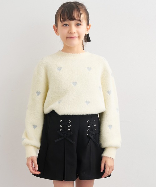 coca（coca）（コカ）の「キッズ　ラメハートニットプルオーバー（ニット/セーター・キッズ・ライトブルー/アイボリー・150/140/130/120）」の13枚目の写真