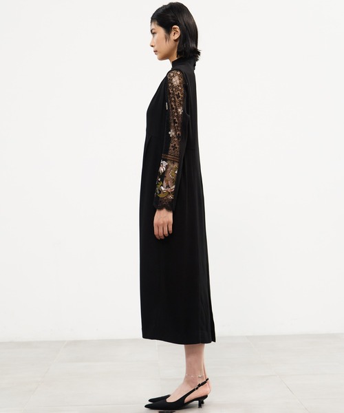 MURRAL（ミューラル）の「【MURRAL/ミューラル】Petal collar lace dress/ペタルカラーレースドレス（ワンピース・レディース・ブラック/ネイビー・1/2）」の8枚目の写真