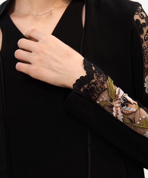 MURRAL（ミューラル）の「【MURRAL/ミューラル】Petal collar lace dress/ペタルカラーレースドレス（ワンピース・レディース・ブラック/ネイビー・1/2）」の12枚目の写真