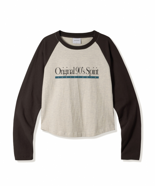 1993STUDIO(1993スタジオ)の「オリジナルラグランクロップロングスリーブ_オートベージュ(Tシャツ/カットソー・レディース・その他・FREE)」の2枚目の写真