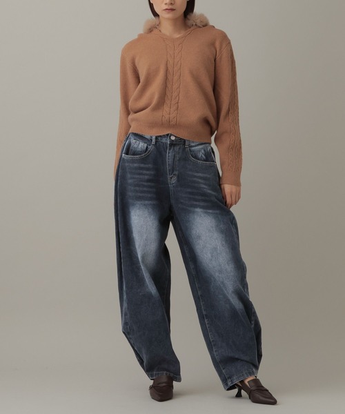 3.3 Field Trip （3.3フィールドトリップ）の「3.3 Field Trip／サイドタックデニム（デニムパンツ・レディース・ブラック/ネイビー/ブルー・MEDIUM/SMALL）」の11枚目の写真