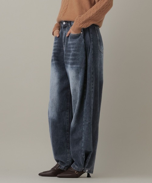 3.3 Field Trip （3.3フィールドトリップ）の「3.3 Field Trip／サイドタックデニム（デニムパンツ・レディース・ブラック/ネイビー/ブルー・MEDIUM/SMALL）」の14枚目の写真