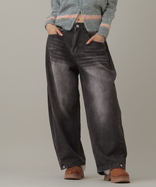 3.3 Field Trip （3.3フィールドトリップ）の「3.3 Field Trip／サイドタックデニム（デニムパンツ・レディース・ブラック/ネイビー/ブルー・MEDIUM/SMALL）」の21枚目の写真