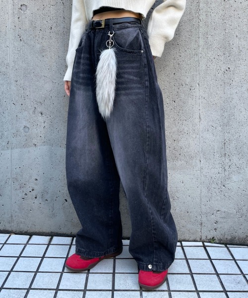 3.3 Field Trip （3.3フィールドトリップ）の「3.3 Field Trip／サイドタックデニム（デニムパンツ・レディース・ブラック/ネイビー/ブルー・MEDIUM/SMALL）」の16枚目の写真