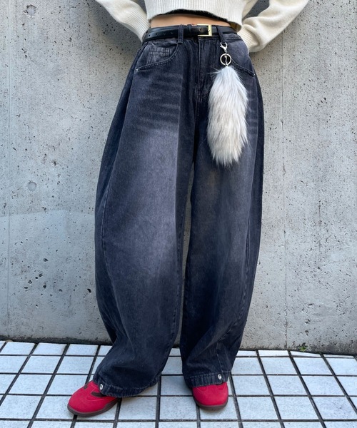 3.3 Field Trip （3.3フィールドトリップ）の「3.3 Field Trip／サイドタックデニム（デニムパンツ・レディース・ブラック/ネイビー/ブルー・MEDIUM/SMALL）」の15枚目の写真