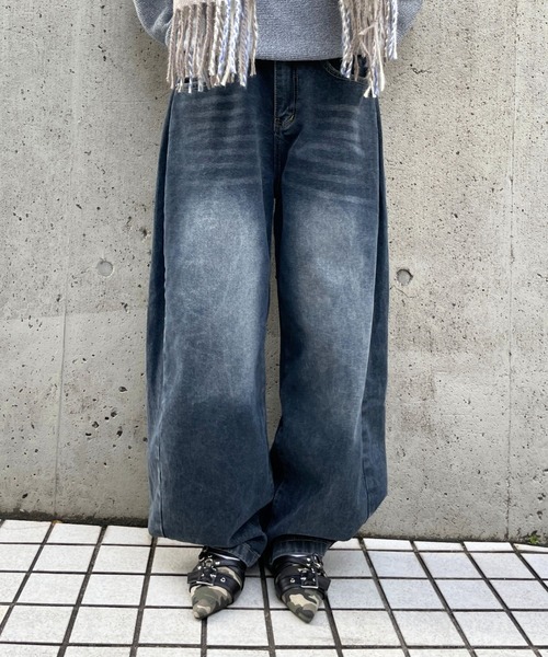 3.3 Field Trip （3.3フィールドトリップ）の「3.3 Field Trip／サイドタックデニム（デニムパンツ・レディース・ブラック/ネイビー/ブルー・MEDIUM/SMALL）」の19枚目の写真