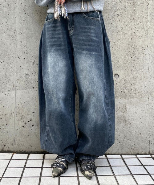 3.3 Field Trip （3.3フィールドトリップ）の「3.3 Field Trip／サイドタックデニム（デニムパンツ・レディース・ブラック/ネイビー/ブルー・MEDIUM/SMALL）」の20枚目の写真