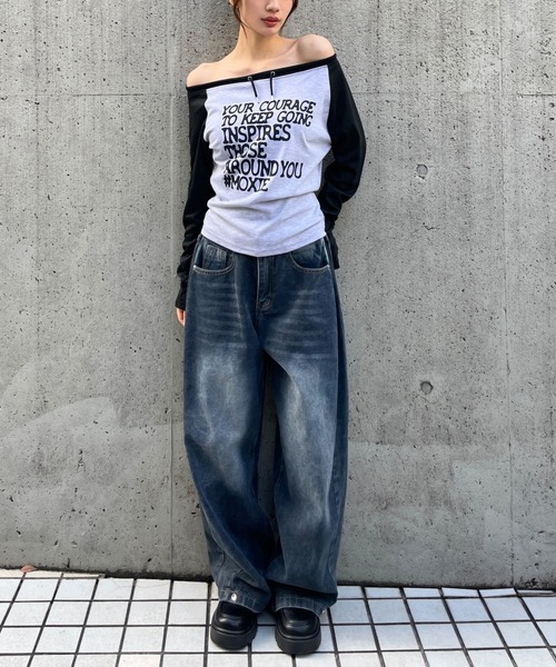 3.3 Field Trip （3.3フィールドトリップ）の「3.3 Field Trip／サイドタックデニム（デニムパンツ・レディース・ブラック/ネイビー/ブルー・MEDIUM/SMALL）」の17枚目の写真
