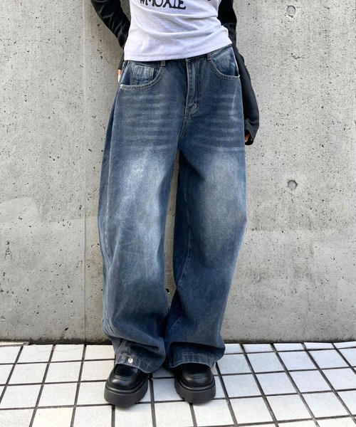 3.3 Field Trip （3.3フィールドトリップ）の「3.3 Field Trip／サイドタックデニム（デニムパンツ・レディース・ブラック/ネイビー/ブルー・MEDIUM/SMALL）」の18枚目の写真