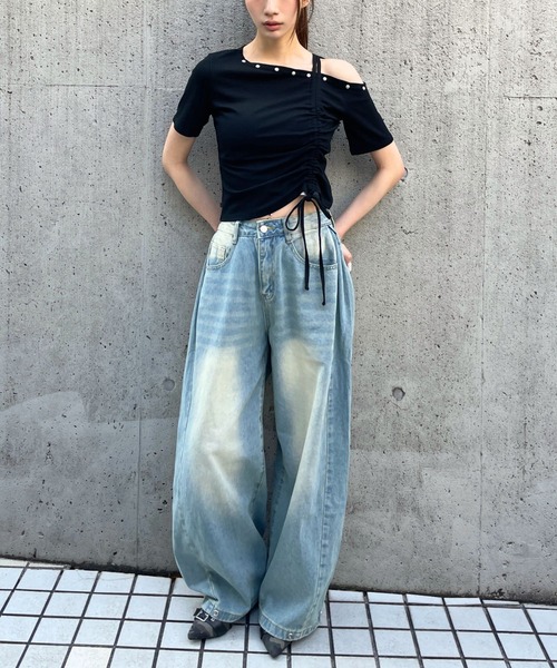 3.3 Field Trip （3.3フィールドトリップ）の「3.3 Field Trip／サイドタックデニム（デニムパンツ・レディース・ブラック/ネイビー/ブルー・MEDIUM/SMALL）」の20枚目の写真