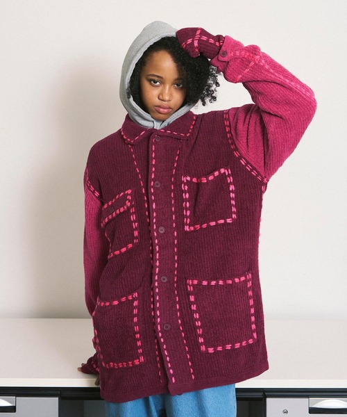 PHINGERIN（フィンガリン）の「PG1 SHORT COAT（ニット/セーター・メンズ・ベージュ/ワインレッド/ネイビー・XL/L/M/S）」の8枚目の写真