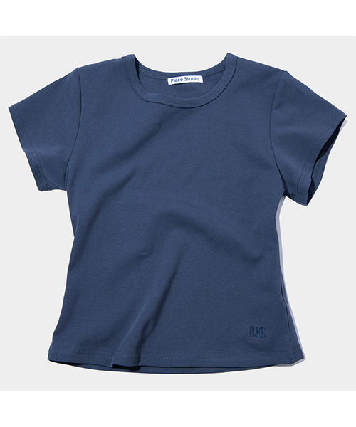 PLACE STUDIO(プレイススタジオ)の「プレイス シンプル ベーシック スリムフィット セミクロップ コットン 半袖Tシャツ _10カラー(Tシャツ/カットソー・レディース・パープル/チャコール/ホワイト/グリーン/レッド/スカイブルー/LIME/ブラック/ブルー/グレー・FREE/MEDIUM/SMALL)」の8枚目の写真