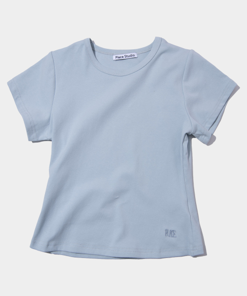 PLACE STUDIO(プレイススタジオ)の「プレイス シンプル ベーシック スリムフィット セミクロップ コットン 半袖Tシャツ _10カラー(Tシャツ/カットソー・レディース・パープル/チャコール/ホワイト/グリーン/レッド/スカイブルー/LIME/ブラック/ブルー/グレー・FREE/MEDIUM/SMALL)」の12枚目の写真