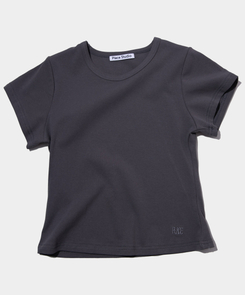 PLACE STUDIO(プレイススタジオ)の「プレイス シンプル ベーシック スリムフィット セミクロップ コットン 半袖Tシャツ _10カラー(Tシャツ/カットソー・レディース・パープル/チャコール/ホワイト/グリーン/レッド/スカイブルー/LIME/ブラック/ブルー/グレー・FREE/MEDIUM/SMALL)」の17枚目の写真