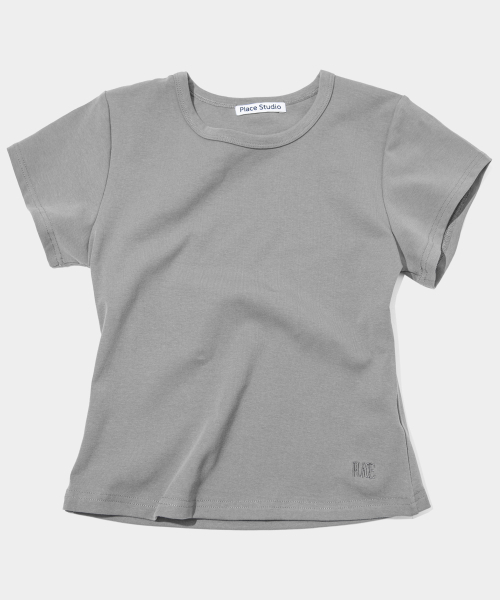 PLACE STUDIO(プレイススタジオ)の「プレイス シンプル ベーシック スリムフィット セミクロップ コットン 半袖Tシャツ _10カラー(Tシャツ/カットソー・レディース・パープル/チャコール/ホワイト/グリーン/レッド/スカイブルー/LIME/ブラック/ブルー/グレー・FREE/MEDIUM/SMALL)」の19枚目の写真