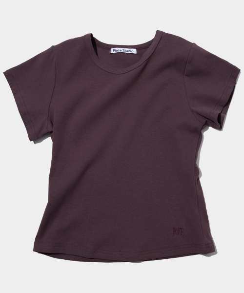 PLACE STUDIO(プレイススタジオ)の「プレイス シンプル ベーシック スリムフィット セミクロップ コットン 半袖Tシャツ _10カラー(Tシャツ/カットソー・レディース・パープル/チャコール/ホワイト/グリーン/レッド/スカイブルー/LIME/ブラック/ブルー/グレー・FREE/MEDIUM/SMALL)」の20枚目の写真